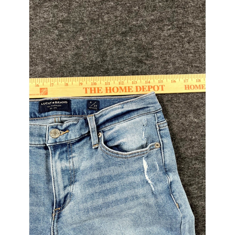 Lucky Brand Los Angeles Easy Rider Jeans Womens 8/29 Blue Denim Distressed - Picture 4 of 10